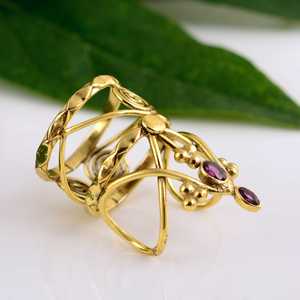Latest Design Boho <b>Crown</b> <b>Ring</b> Gemstone Brass <b>Ring</b> for Women 18k Gold Plated Tribal Swirl Armor <b>Ring</b> for Wholesale/OEM/ODM - Product Image 4