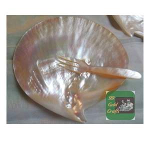 Plat de service de caviar fait à la main de luxe en nacre à lèvres jaunes polies de qualité supérieure de l'usine du Vietnam - Product Image 1