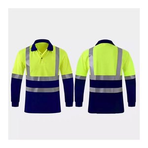 Camisetas DE SEGURIDAD reflectantes de manga larga transpirables de alta visibilidad para hombres para Polo de construcción - Product Image 2