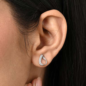 Compre Pendientes de Plata de Ley 925 de Primera Calidad para Mujeres y Niñas, Chapados en Oro, con Formas de Gota y Flor, con Perlas, Diamantes y Ópalos como Piedras Principales - Product Image 4
