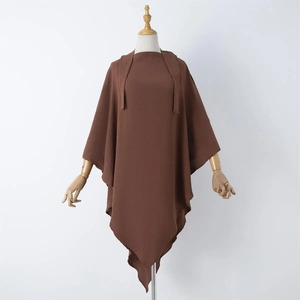 Polyester Double-layered Plus Size Women's Hijab Breathable Islamic Dubai Style Long Customizable Instant Headscarf for Festival - Product Image 2