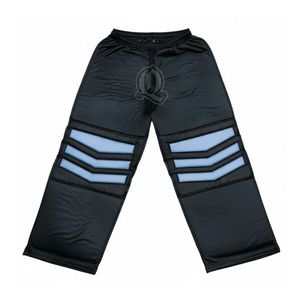 Pantalon de gardien de but de floorball personnalisé noir et bleu, panneaux rembourrés renforcés, polyester, taille élastique, équipement d'entraînement pour hommes et femmes - Product Image 6