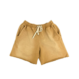 Summer Heavyweight Quick Dry High-Waist Fitness Beach Run Shorts con decoración lavada Cotton Cargo Casual Swim Shorts - Product Image 1