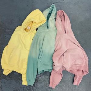 Sweat à capuche délavé avec logo personnalisé, sweat-shirt à capuche uni surdimensionné vierge, pull en coton en vrac, sweats à capuche lavés à l'acide, coton mélangé - Product Image 5