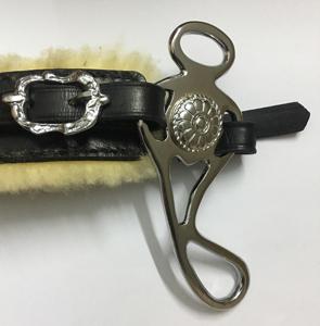 Hackamore ผลิตภัณฑ์สำหรับขี่ม้าหนังแท้สีดำน้ำตาลดำบิตไม่มีด้ามสแตนเลส - Product Image 1