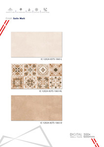 Carreaux de mur en céramique 300x600 mm pour salle de bain et cuisine avec surface de sculpture en sucre brillante mate pour la conception de murs intérieurs modernes - Product Image 5