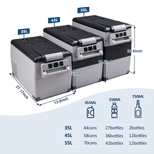 Portable Industrial Grade 12V DC/24V DC & AC 110/240V Car Fridge <b>Freezer</b> with Electric Compressor-EUHOMY - Product Image 2