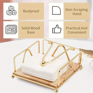 Vente chaude or porte-serviettes support pour table écologique ménage décor personnalisé porte-mouchoirs support à prix flexible - Product Image 4