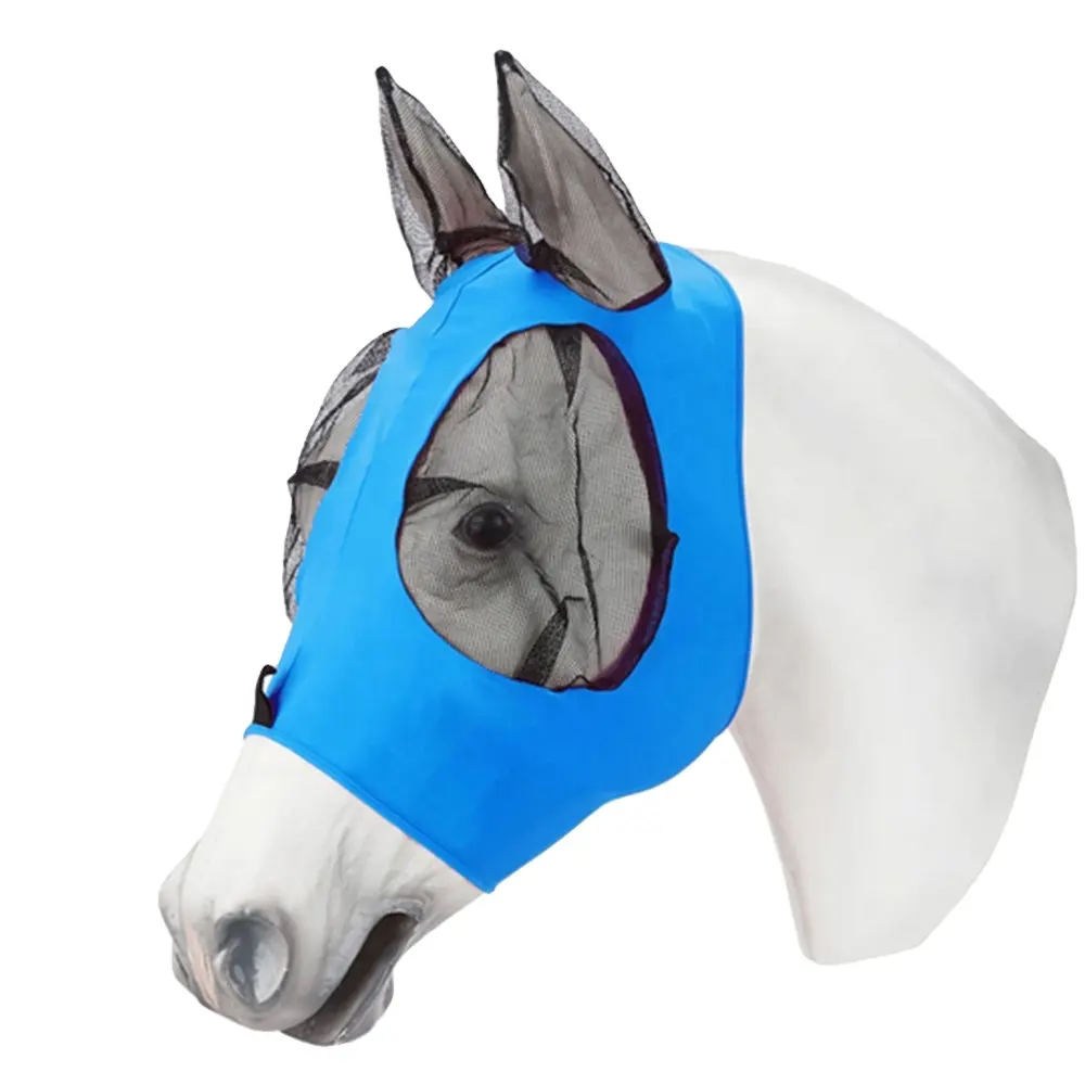 耳付きホースフライマスク抗菌標準国際馬フェイスマスクで完全にカスタマイズ速乾性通気性と柔らかさ