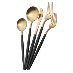 Set de couverts de cuillère en acier de 5 pièces Design Cuillère à couverts parfaite avec poignée colorée artisanat naturel - Product Image 2