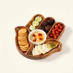 Assiette de service artisanale en bois de manguier, forme irrégulière, design minimaliste, pour plats et assiettes de fête, motif uni - Product Image 1