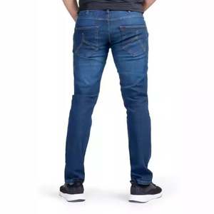 Smart Fit <b>Stretch</b> <b>Denim</b> Jeans Blue, Men's Stretchable Tapered Leg Jeans, Cotton Blend, Stylish Casual Wear - Product Image 2