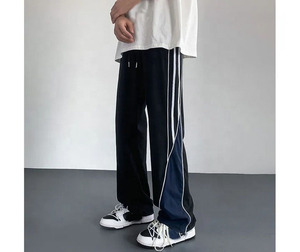 กางเกงระบายอากาศแถบด้านข้างสำหรับทุกเพศกางเกงผ้าไนลอนแบบหลวมเปล่ากันลมป้องกันการยับสำหรับฤดูร้อน - Product Image 5