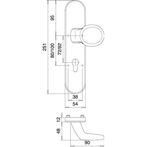 METIS 8741/0272 Stainless Steel Protective Fitting for <b>Storage</b> <b>Lockers</b> EST 72 mm 35-45 mm EDI - Product Image 3