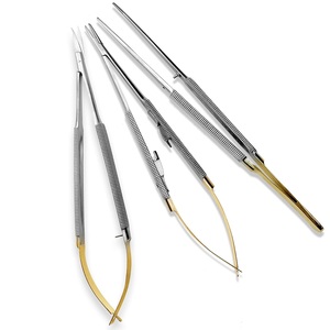 Castroviejo Micro Suture Scissor de alta calidad de acero inoxidable Straight Curved Needle Holder Forceps - Product Image 3