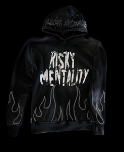 Sweat-shirt Long à Couture Personnalisée avec Fermeture Éclair Brodée pour Femme, Impression à l'Acide, Mélange de Strass - Product Image 5