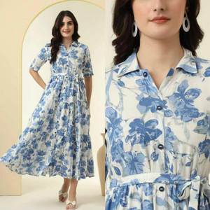 Kurta de Diseño Elegante y Confortable para Todo el Día, Hecha a Medida, con un Hermoso Diseño en el Cuello y Largo hasta la Rodilla, que Ofrece un Look Sofisticado y Ligero - Product Image 1