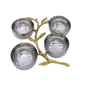 Support de bol en laiton à la mode bol à salade bol de service fabricant en gros et pièce de conception de feuille de fournisseur - Product Image 6