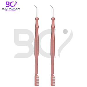 En couleur rose rose avec peigne de séparation de bonne qualité pointe de forme incurvée nouveau produit OEM Service outils de levage de cils - Product Image 2
