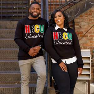 HBCU Educated Chenille Embroidered Sweatshirt Unisex Custom College Style Crewneck Pullover Fleece Casual Streetwear <b>Top</b> - Product Image 4