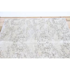 Tapis vintage 4,4x4,7 pieds, tapis d'inspiration turque, tapis floral marron beige - Product Image 4