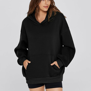 Sudaderas con capucha de mujer con hombros caídos y ajuste holgado de alta calidad, ropa de calle de punto, sudaderas con capucha de gran tamaño con estampado personalizado para mujer y sudadera - Product Image 5