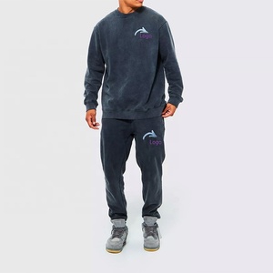 Fashion OEM Custom Logo <b>Embroidery</b> Mens Sweatsuits Oversized 100% Cotton Men Jogging <b>Sets</b> by Punchin Sports - Product Image 4