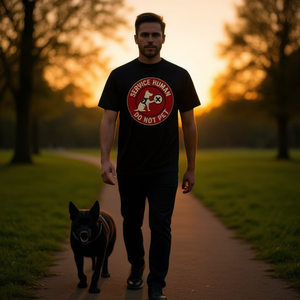 T-shirt Vintage con Tramonto a Tema per Amanti dei Cani - Servizio 'Non Accarezzare' - Promozionale - Product Image 3