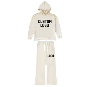 ชุดวอร์มสองชิ้นทรงหลวมขนาดใหญ่พิเศษสำหรับผู้ชายชุดวอร์มสไตล์สตรีทแบบปรับแต่งได้ชุดวอร์มทรงบานน้ำหนักเบาสวมใส่สบายสำหรับฤดูหนาว - Product Image 4