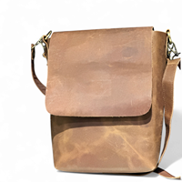 Tas Selempang Unisex Customizable dengan Tali Adjustable, Desain Mewah Terbaru 2026, Kulit Asli Vintage Bohemian untuk Wanita