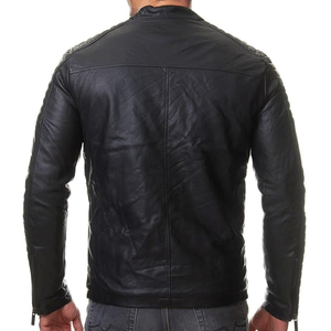 Chaqueta de motorista de cuero de piel de cordero real marrón de calidad superior para hombre, chaquetas de motocicleta genuinas Vintage para hombre - Product Image 5