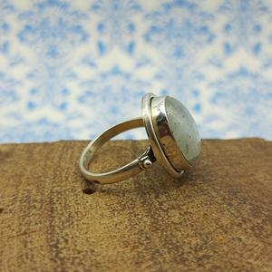 Anillo de Plata de Ley 925 hecho a mano, arcoíris bohemio, piedra lunar, diamante, joyería de boda hecha a mano de alta calidad para fiestas - Product Image 3