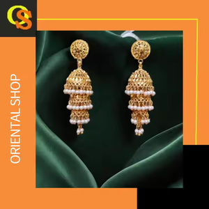 High Quality <b>Earrings</b> Set with Stylish Designed 22CT Gold Plated Jhumka Style <b>Earrings</b> Jewelry for Women Wear by Exporters - Product Image 3