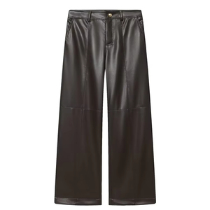 Pantalon en similicuir pour femme TFAFXY, automne-hiver 2025, taille haute, pantalon décontracté pour femme, pantalon de rue, Y2K - Product Image 1