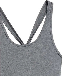 Wholesale Custom Logo Women's Tank <b>Tops</b> Jersey Fabric Crew Neck Sleeveless Solid Color Summer Workout High Street Style - Product Image 5