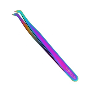 Pince à épiler professionnelle en acier inoxydable durable pour droitiers, à pointe arrondie, 7 cm, outil de beauté pour les sourcils - Product Image 5