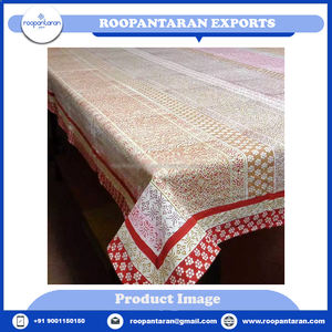 Mantel de Mesa de Algodón de Alta Calidad, Ecológico, Estampado a Mano, Hecho en India por Kusum Gulabi, Venta Caliente - Product Image 4