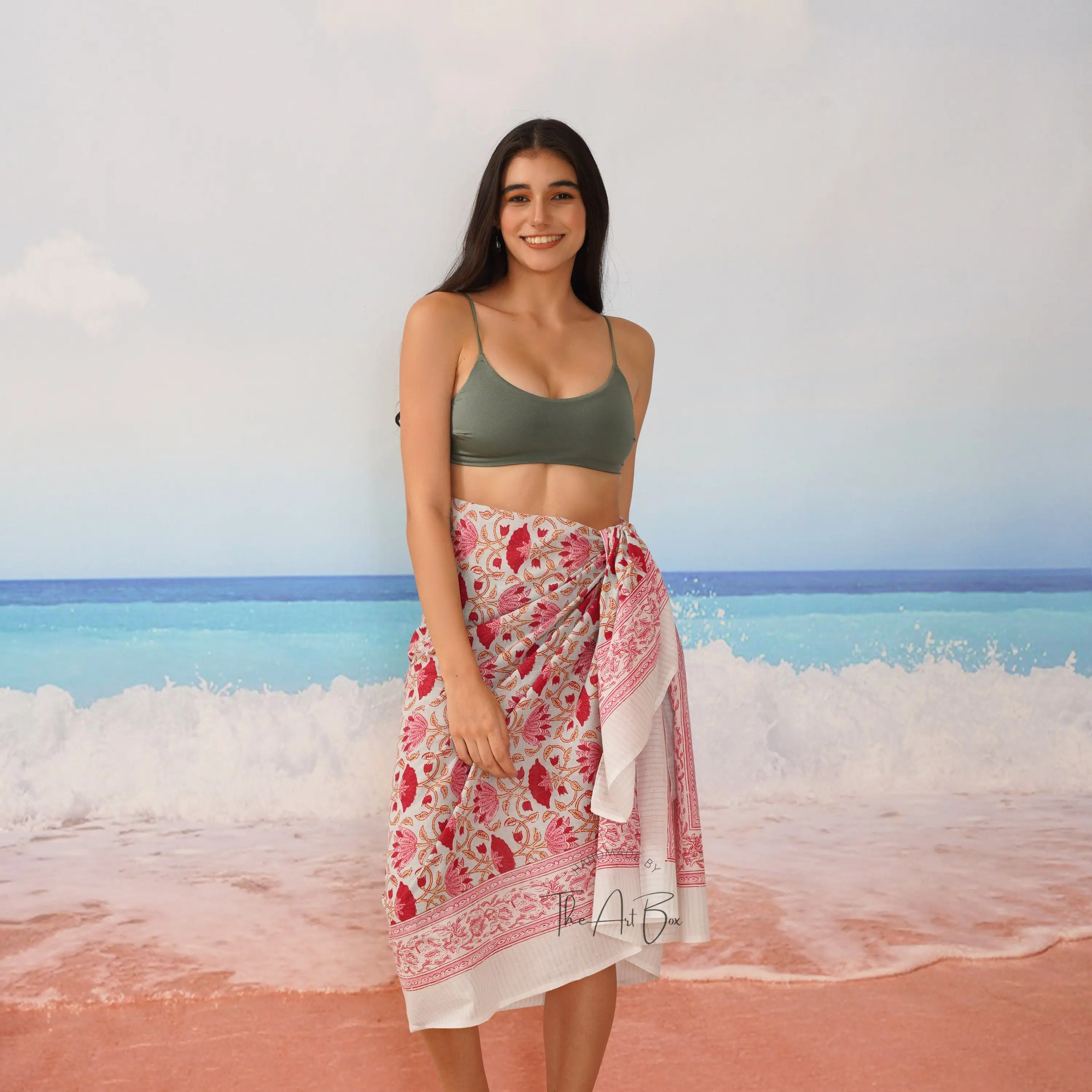 Indian Bikini Cover Up Cotton Pareos & Hand Block Print Swimwear Sarongs For Women