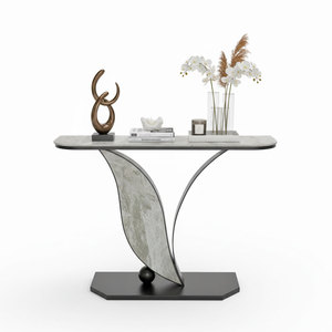 Modern Luxury 120x30x85cm <b>Console</b> <b>Table</b> Ceramic Top Iron <b>Legs</b> Elegant Contemporary for Entry Villa Living Room Hotel-CST077 - Product Image 1