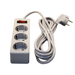 Gran oferta, toma de corriente de extensión protegida contra sobretensiones gris de 3 vías con conexión a tierra, Cable estándar EU/UK/US de 5 metros para uso de conmutación - Product Image 3