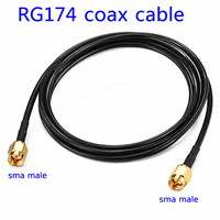 Câble coaxial RG174 avec connecteurs SMA mâle vers RPSMA mâle, sertissage SMA vers SMA pour extension RG-174, fil de cuivre pour antenne coaxiale