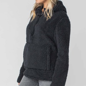 Sweat à capuche en polaire Sherpa de haute qualité avec pull ultra doux et chaud à fermeture éclair, parfait pour les activités d'hiver et de plein air - Product Image 5