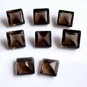 2mm natural smoky quartz princesa corte em massa pedras preciosas atacador ao preço de fábrica fabricante de pedras semi preciosas