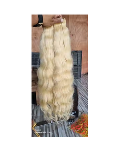 Extensiones de cabello indio Rubio sedoso en forma de trama hechas de cabello humano de buena calidad para un acabado natural - Product Image 5