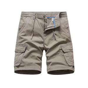กางเกงขาสั้นคาร์โก้ผ้าฝ้ายหลายกระเป๋าสำหรับผู้ชายกางเกงขาสั้นออกกำลังกายแนวสตรีทสวมใส่สบาย - Product Image 1