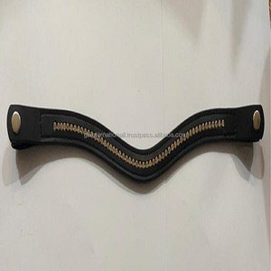 Venta al por mayor de Productos Ecuestres para caballos, cristales de cuero genuino, diamantes de imitación, cadena mega ostentosa, banda para cejas de caballo - Product Image 4