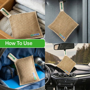 Sac purificateur d'air Biopure-Charbon actif à la noix de coco écologique Désodorisant Contrôle des odeurs et de l'humidité Charbon de bois-Fabriqué au Mexique - Product Image 6