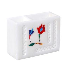 Porte-cartes en marbre blanc à des fins professionnelles avec couleur et tailles personnalisées pour les bureaux avec les tailles de 12.7x7.6x2 cm - Product Image 2