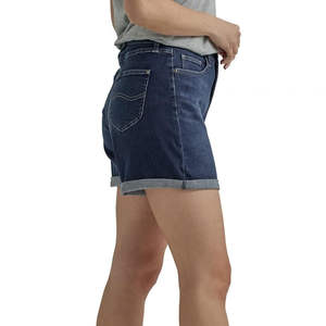 Nouveauté Shorts en jean pour femmes avec poche solide en coton Short en jean court Short en jean bleu pour femmes - Product Image 2
