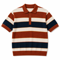 Camisa IKDEER Personalizada para Hombre, Tejido Sólido de Poliéster/Algodón, Color Azul Marino, Textura de Toalla, Manga Corta, Estilo Retro, Casual, para Vacaciones